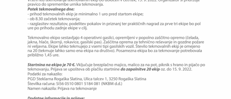 5. gasilsko taktično tekmovanje v Rogaški Slatini 2022 in 1. memorial Andreja Križanca