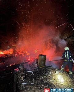 Požar opuščenega hleva v Sv. Florjanu
