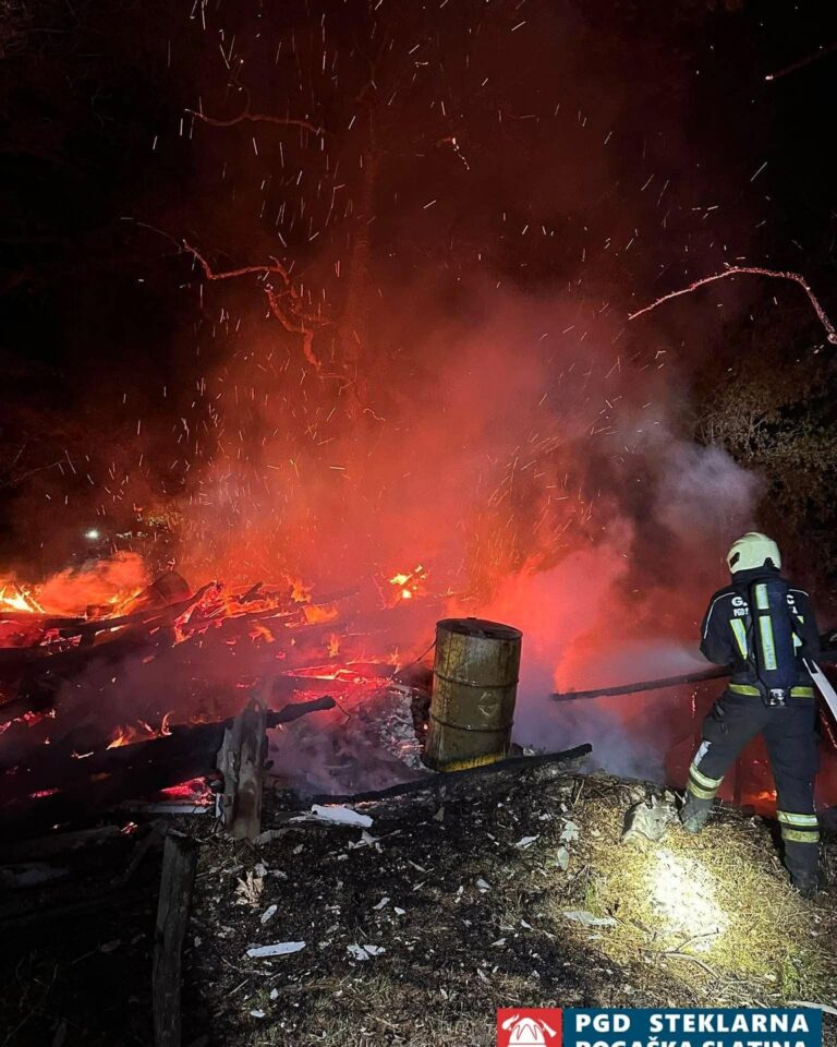 Požar opuščenega hleva v Sv. Florjanu
