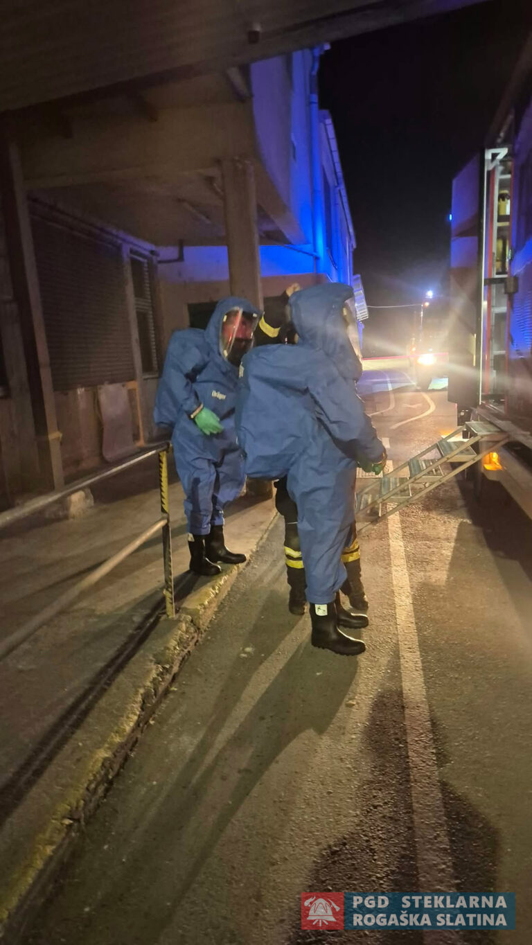 Izliv vode v industrijskem obratu v Rogaški Slatini